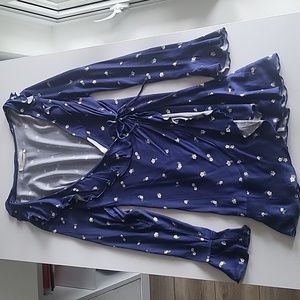 Blue Floral Wrap Dress